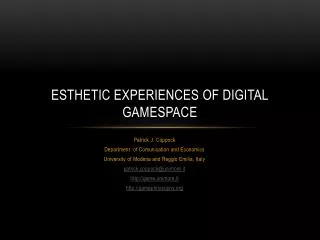 Esthetic Experiences of Digital Gamespace