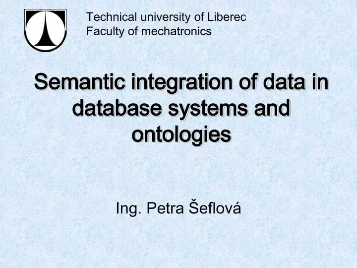 semantic integration of data in database systems and ontologies