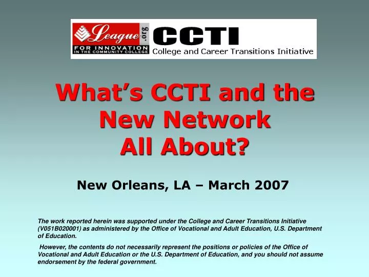 what s ccti and the new network all about
