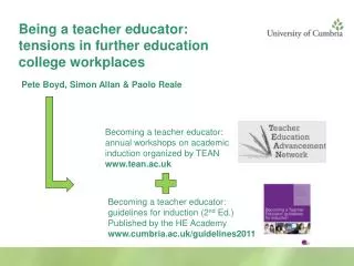 Being a teacher educator: tensions in further education college workplaces