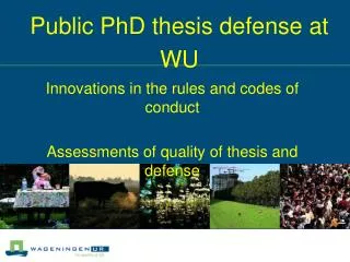 Public PhD thesis defense at WU