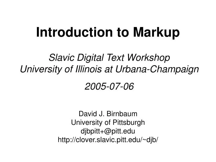 introduction to markup