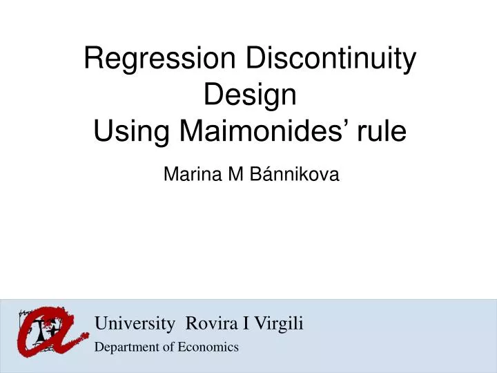 regression discontinuity design using maimonides rule