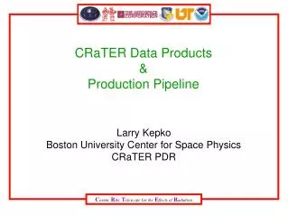 CRaTER Data Products &amp; Production Pipeline