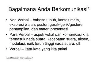 bagaimana anda berkomunikasi