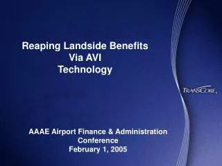 Reaping Landside Benefits Via AVI Technology