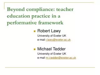 Beyond compliance: teacher education practice in a performative framework