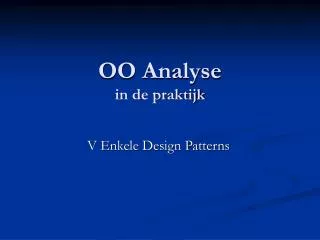 oo analyse in de praktijk