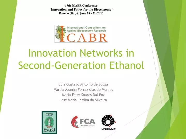 innovation networks in second generation ethanol