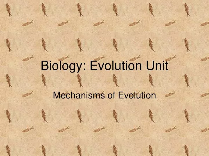 biology evolution unit