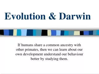 Evolution &amp; Darwin