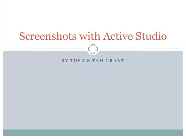 screenshots with active studio