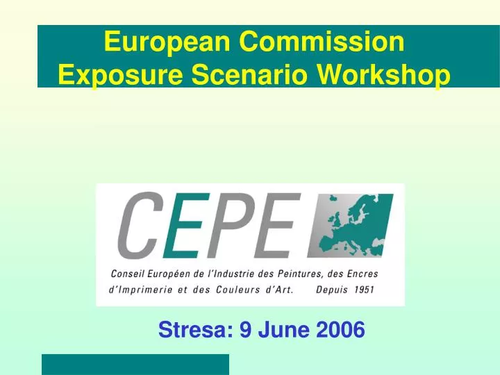 european commission exposure scenario workshop