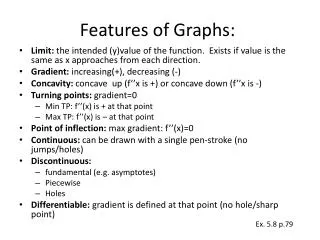 Features of Graphs: