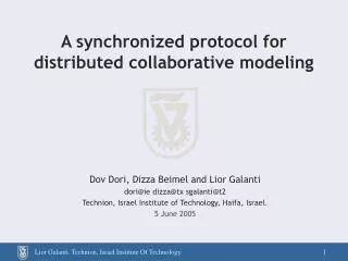 A synchronized protocol for distributed collaborative modeling