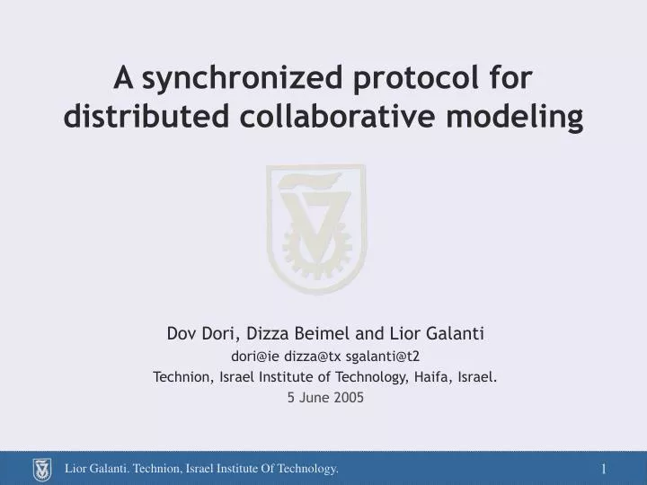 a synchronized protocol for distributed collaborative modeling