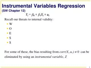 Instrumental Variables Regression (SW Chapter 12)