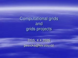 Computational grids and grids projects