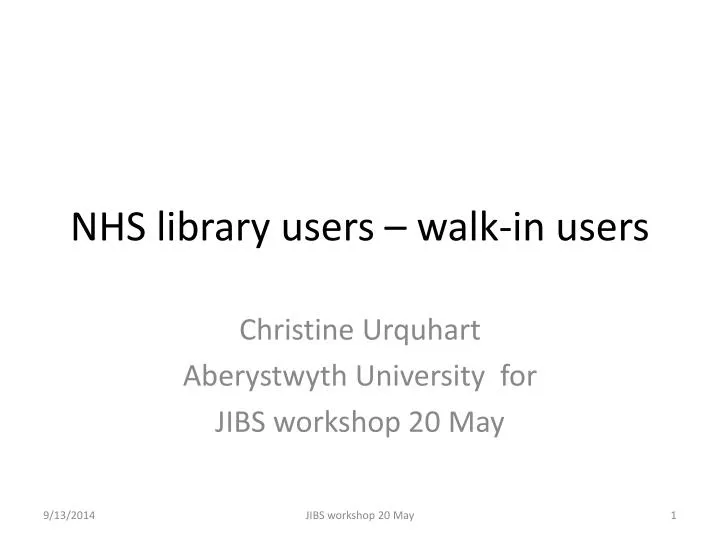 nhs library users walk in users
