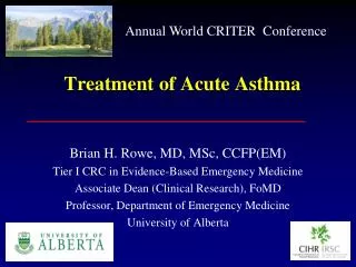 Treatment of Acute Asthma