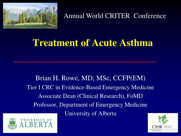 treatment of acute asthma