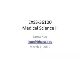 EXSS-36100 Medical Science II