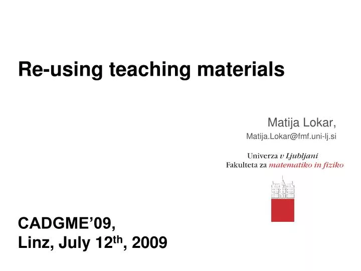 re using teaching materials