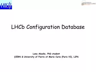 LHCb Configuration Database