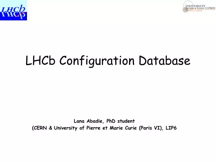 lhcb configuration database