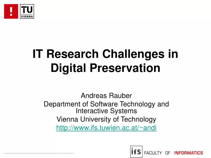 it research challenges in digital preservation
