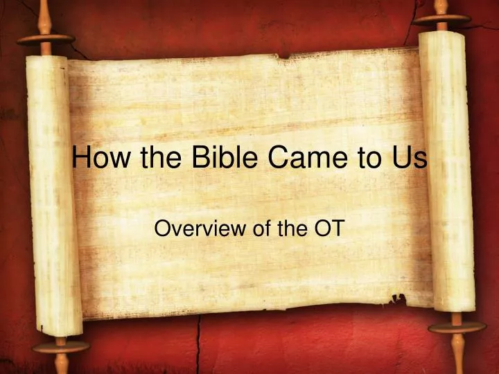 how the bible came to us
