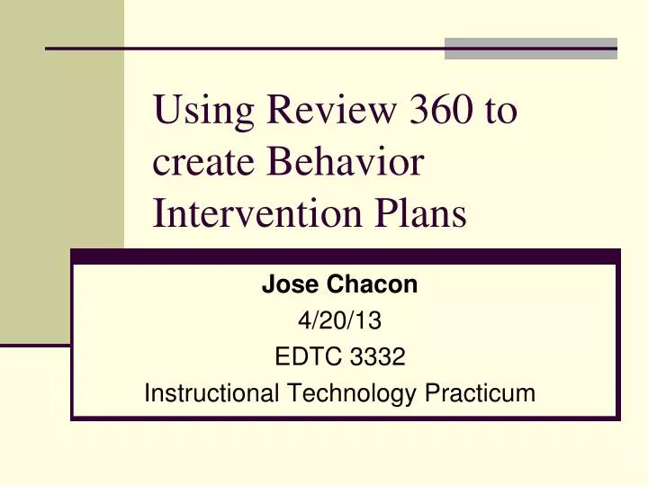 using review 360 to create behavior intervention plans