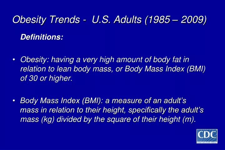 obesity trends u s adults 1985 2009