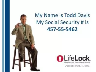 My Name is Todd Davis My Social Security # is 457-55-5462