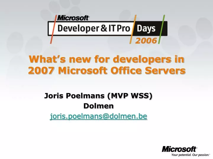 what s new for developers in 2007 microsoft office servers
