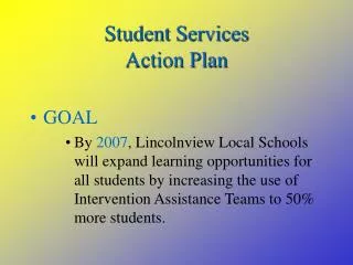 Student Services Action Plan