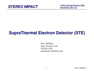 SupraThermal Electron Detector (STE)