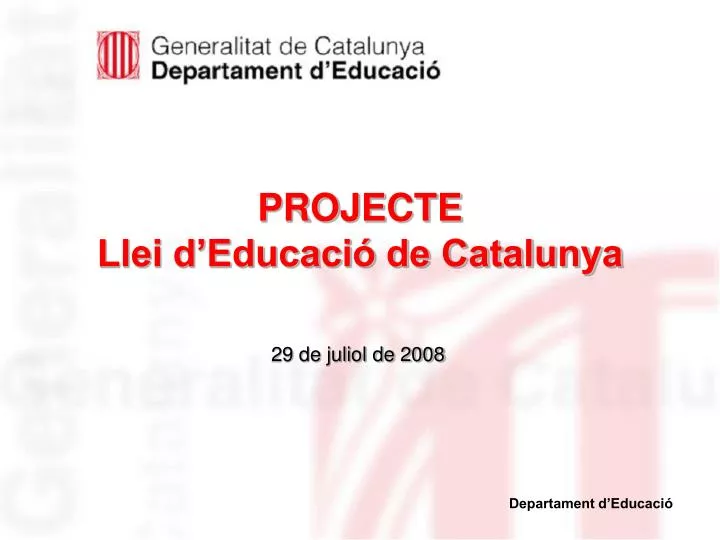 projecte llei d educaci de catalunya