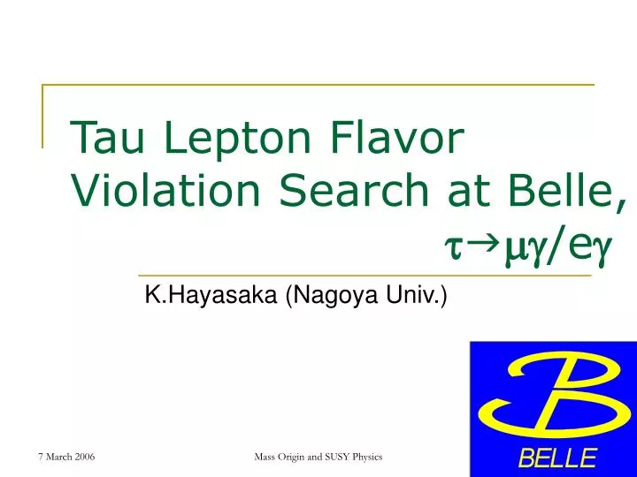 tau lepton flavor violation search at belle t g mg e g