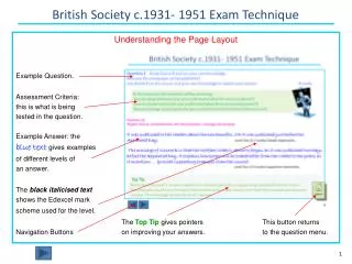 Understanding the Page Layout Example Question. Assessment Criteria: this is what is being