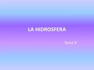 la hidrosfera