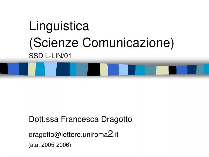 linguistica scienze comunicazione ssd l lin 01