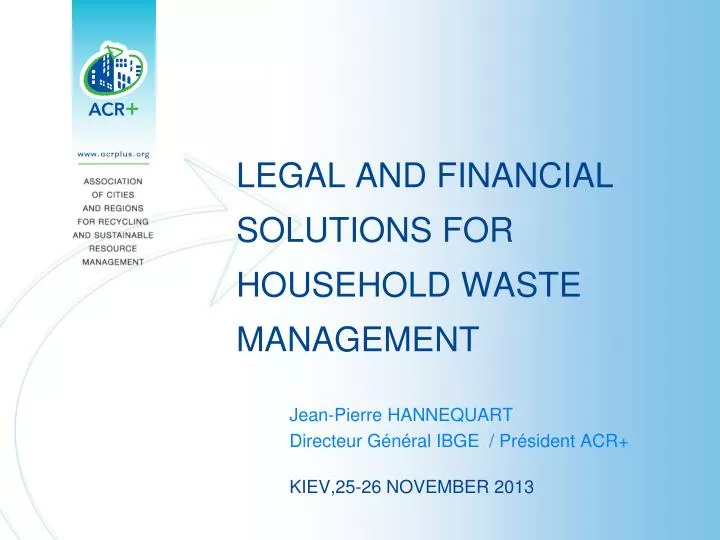 legal and financial solutions for household waste management