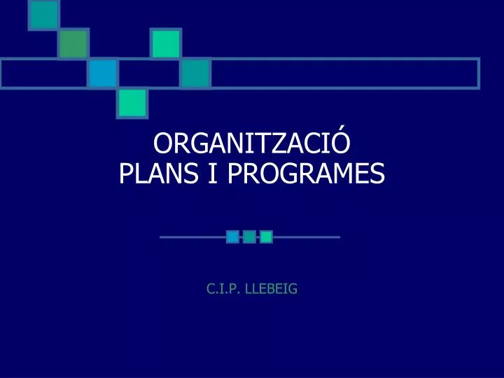 organitzaci plans i programes
