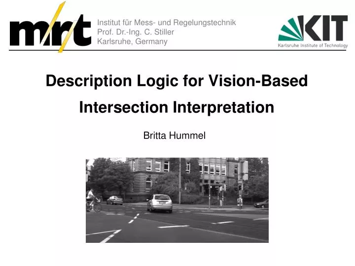 description logic for vision based intersection interpretation