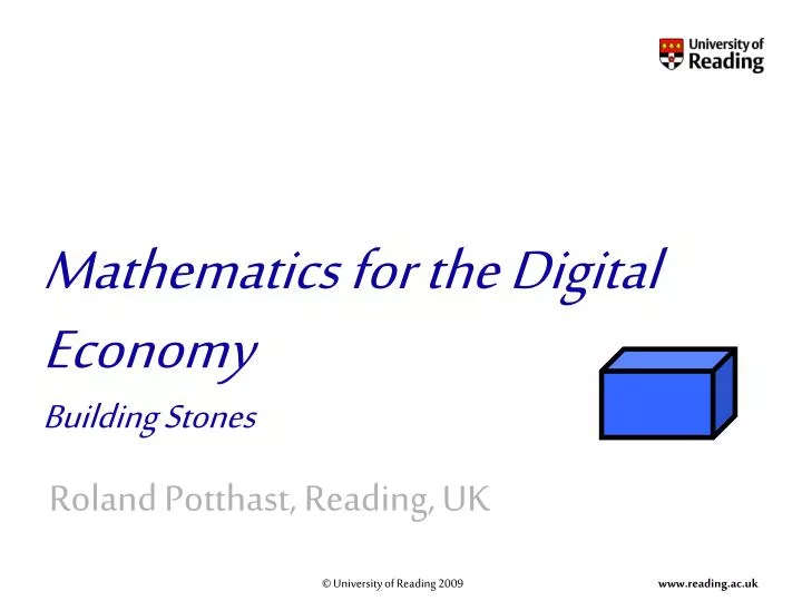 mathematics for the digital economy building stones