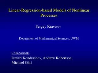 Linear-Regression-based Models of Nonlinear Processes