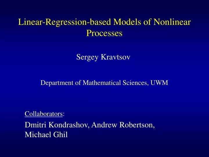 linear regression based models of nonlinear processes