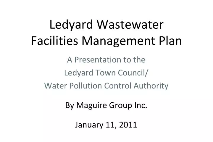 ledyard wastewater facilities management plan