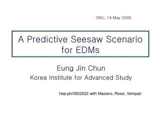 A Predictive Seesaw Scenario for EDMs